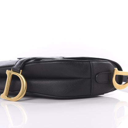 Christian Dior Grained Calfskin Saddle Bag Black 8 of 11