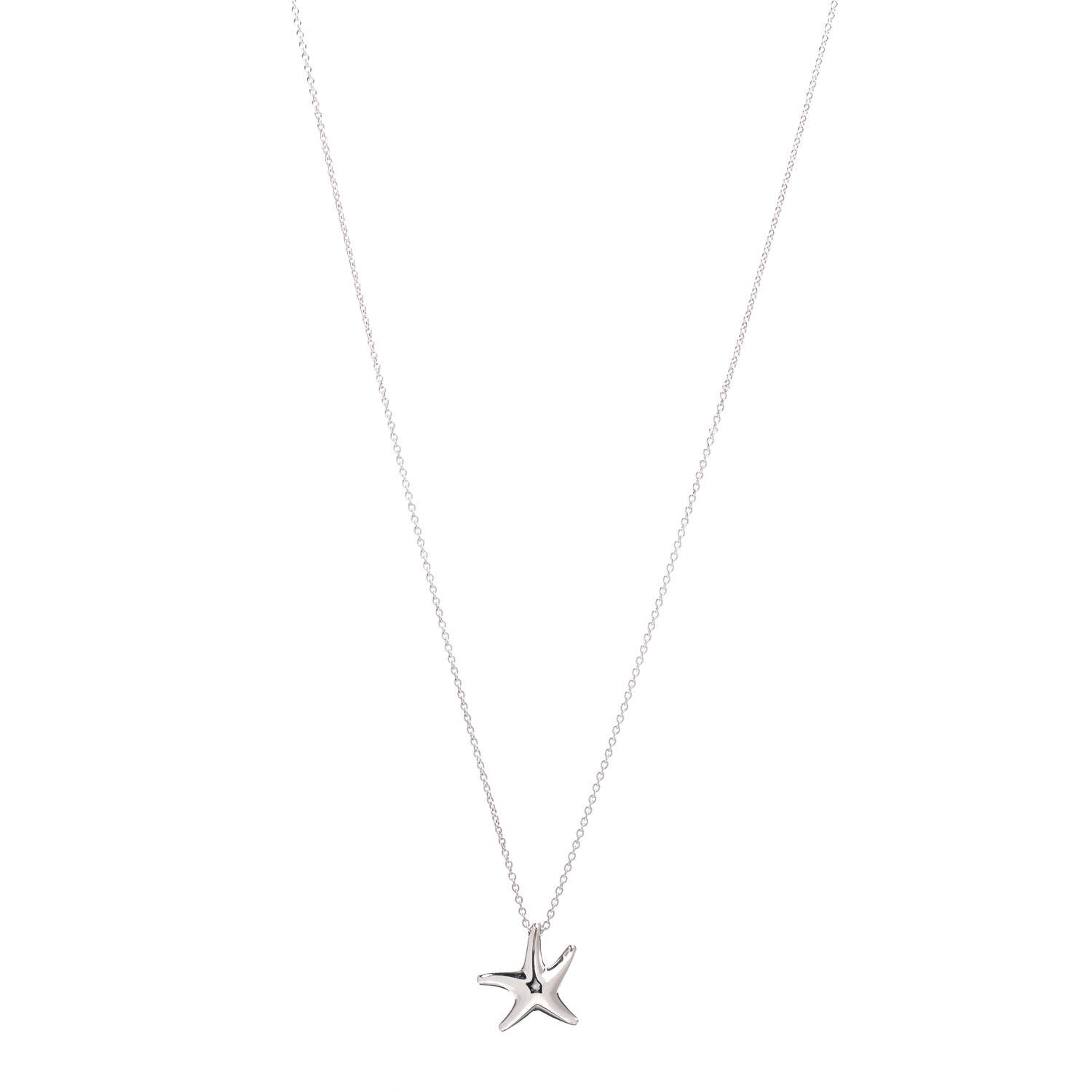 Tiffany Sterling Silver 15mm Elsa Peretti Starfish Pendant Necklace 1 of 5