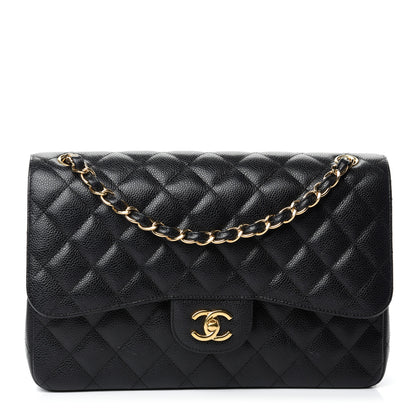 Chanel Caviar Quilted Jumbo Double Flap Black 1 of 11