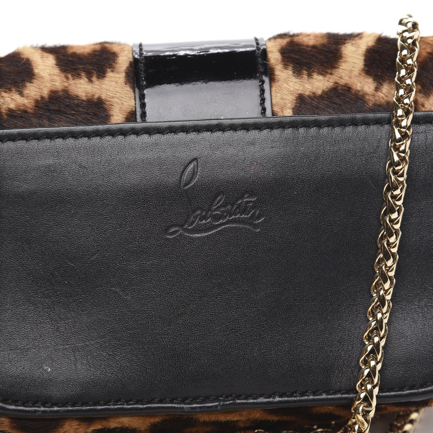 Calf Hair Leopard Print Mini Sweety Charity Crossbody Bag Brown