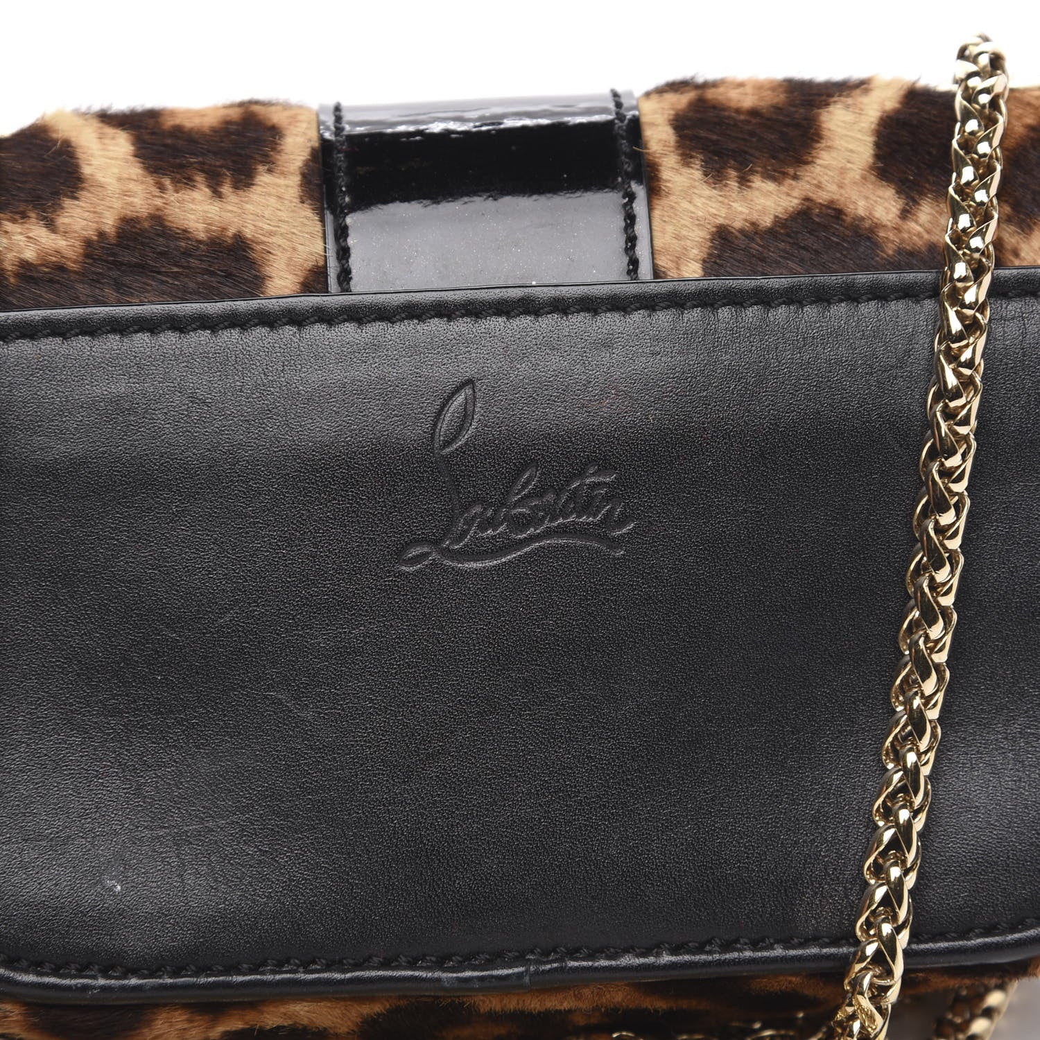 Christian Louboutin Calf Hair Leopard Print Mini Sweety Charity Crossbody Bag Brown 9 of 12
