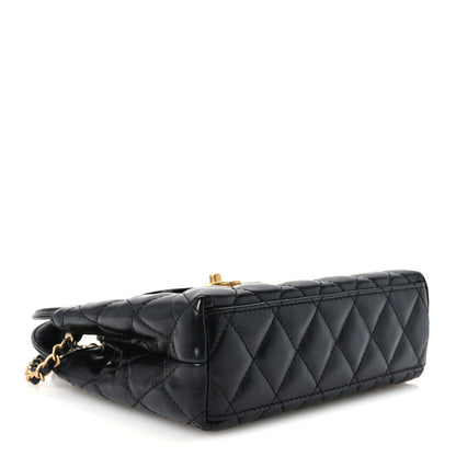 Chanel Shiny Aged Calfskin Quilted Nano Kelly Shopper Black 4 of 11