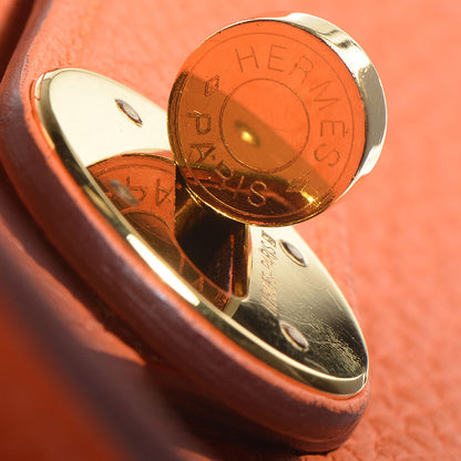 Hermes Taurillon Clemence Lindy 34 Orange 18 of 18