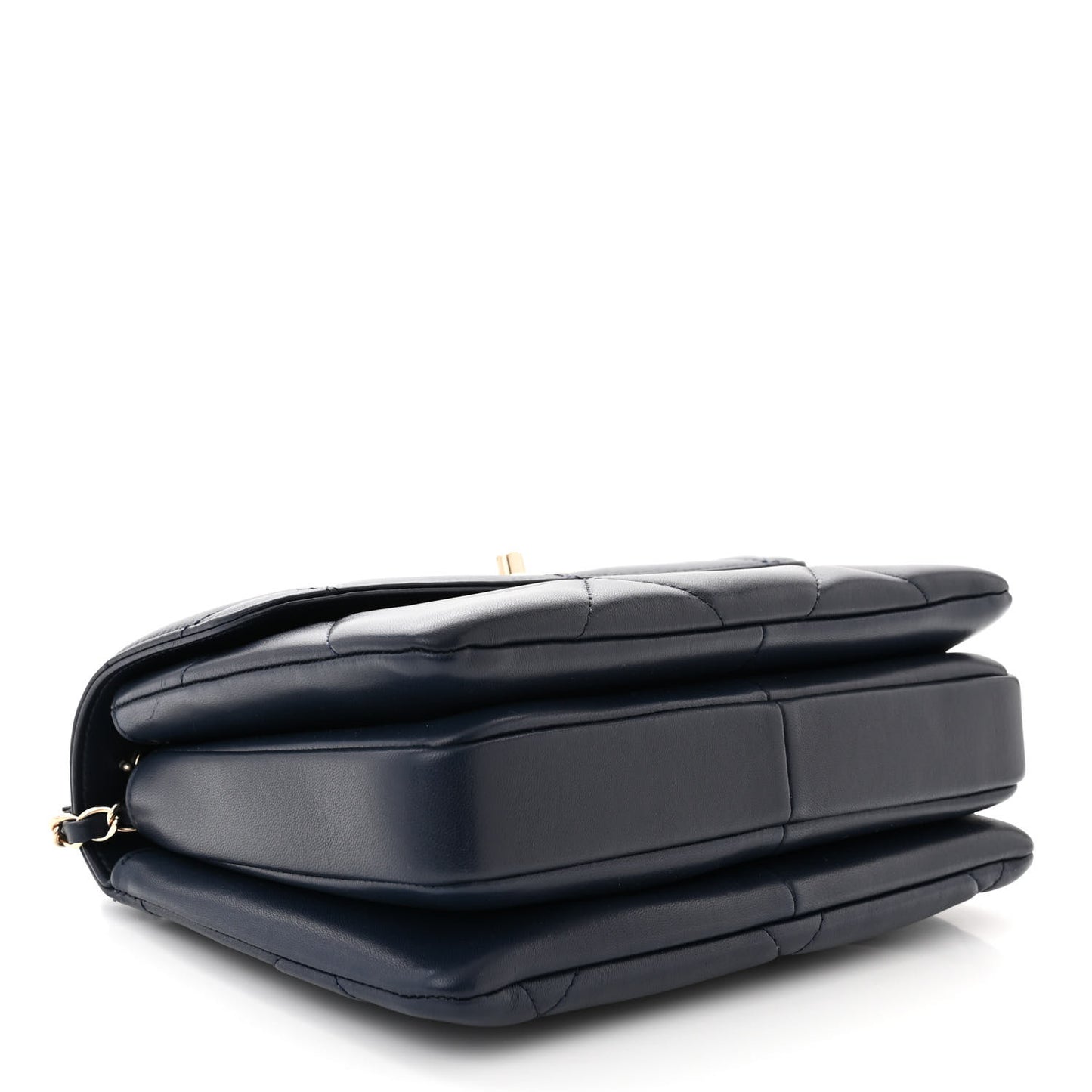 Lambskin Quilted Small Trendy CC Top Handle Flap Navy