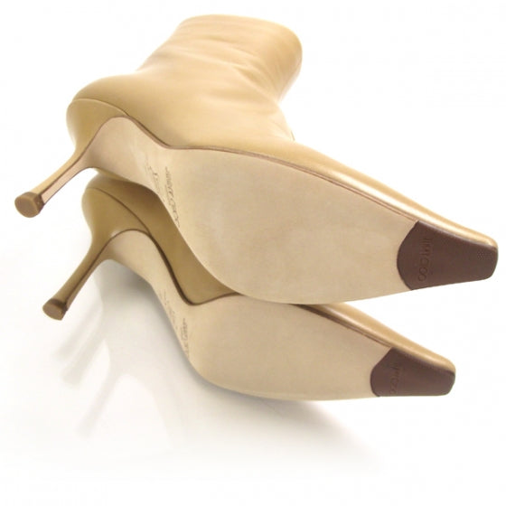 Leather Ankle Boots 38 Beige