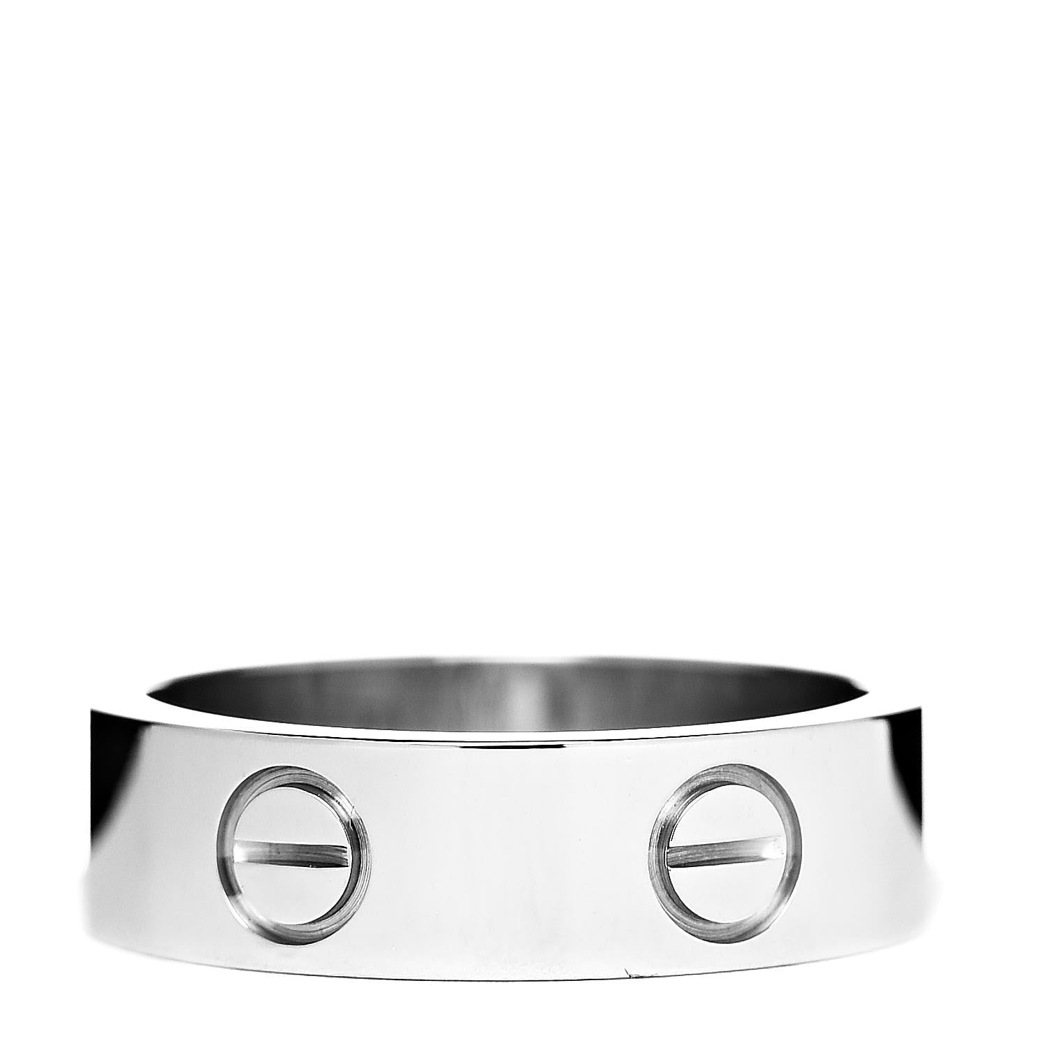 Cartier 18K White Gold 5.5mm LOVE Ring 54 6.75 3 of 4