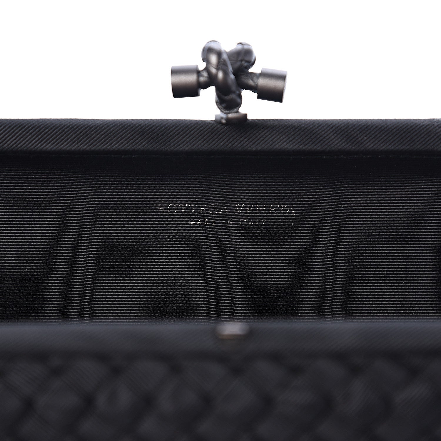 Bottega Veneta Silk Faille Intrecciato Knot Clutch Black 5 of 8