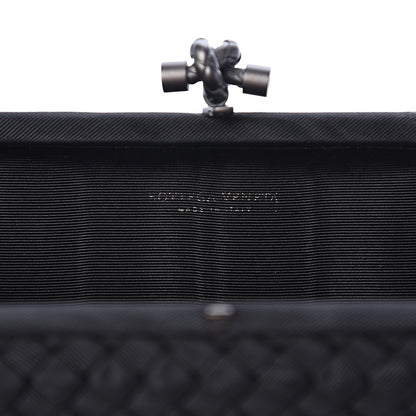 Bottega Veneta Silk Faille Intrecciato Knot Clutch Black 5 of 8