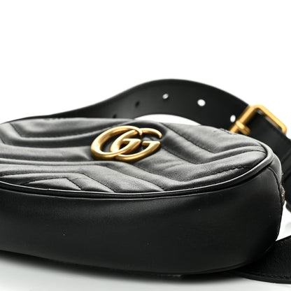 Gucci Calfskin Matelasse GG Marmont Belt Bag 75 30 Black 11 of 12