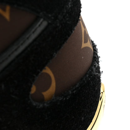 Louis Vuitton Suede Calfskin Recycled Monogram Nylon Run Away Sneakers 39 Black 12 of 13