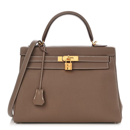 Hermes Togo Kelly Retourne 32 Etoupe 1 of 11