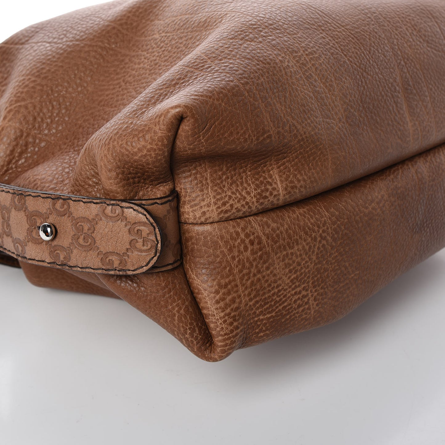 Calfskin Large Bamboo Bar Shoulder Bag Light Brown