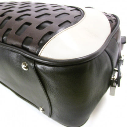 Miu Miu Leather Punched Bauletto Brown 5 of 12