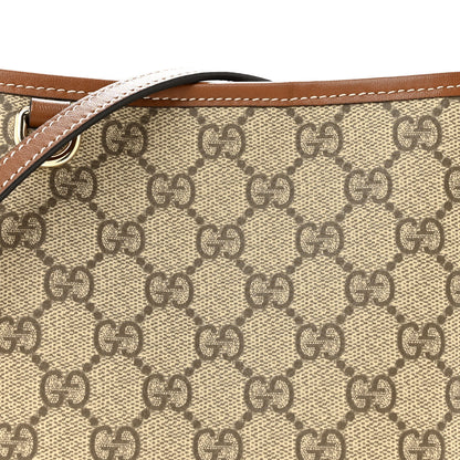 Gucci GG Supreme Monogram Emblem Nano Bucket Bag  Beige Dark Brown 8 of 11