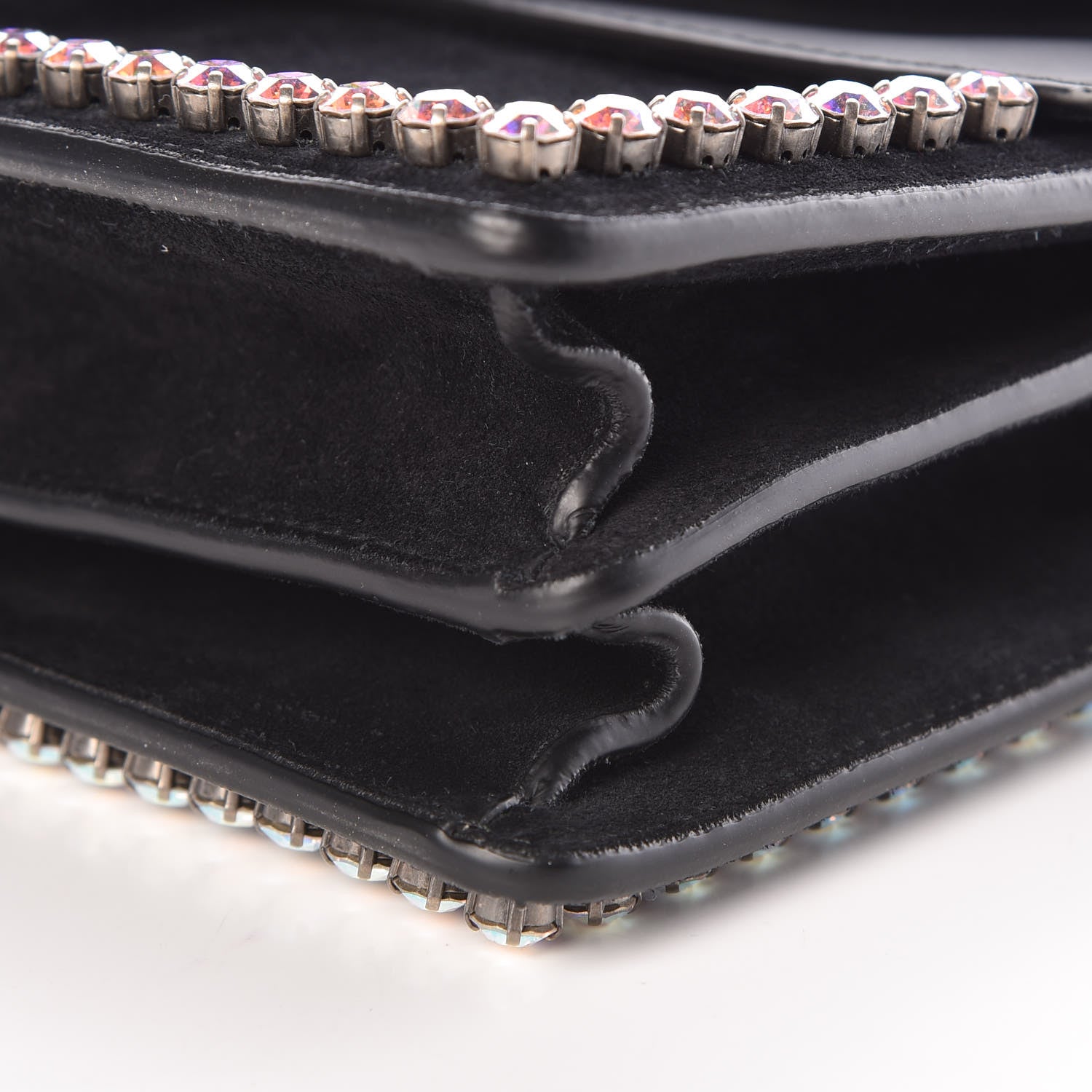 Gucci Suede Crystal Small Dionysus Shoulder Bag Black 9 of 10