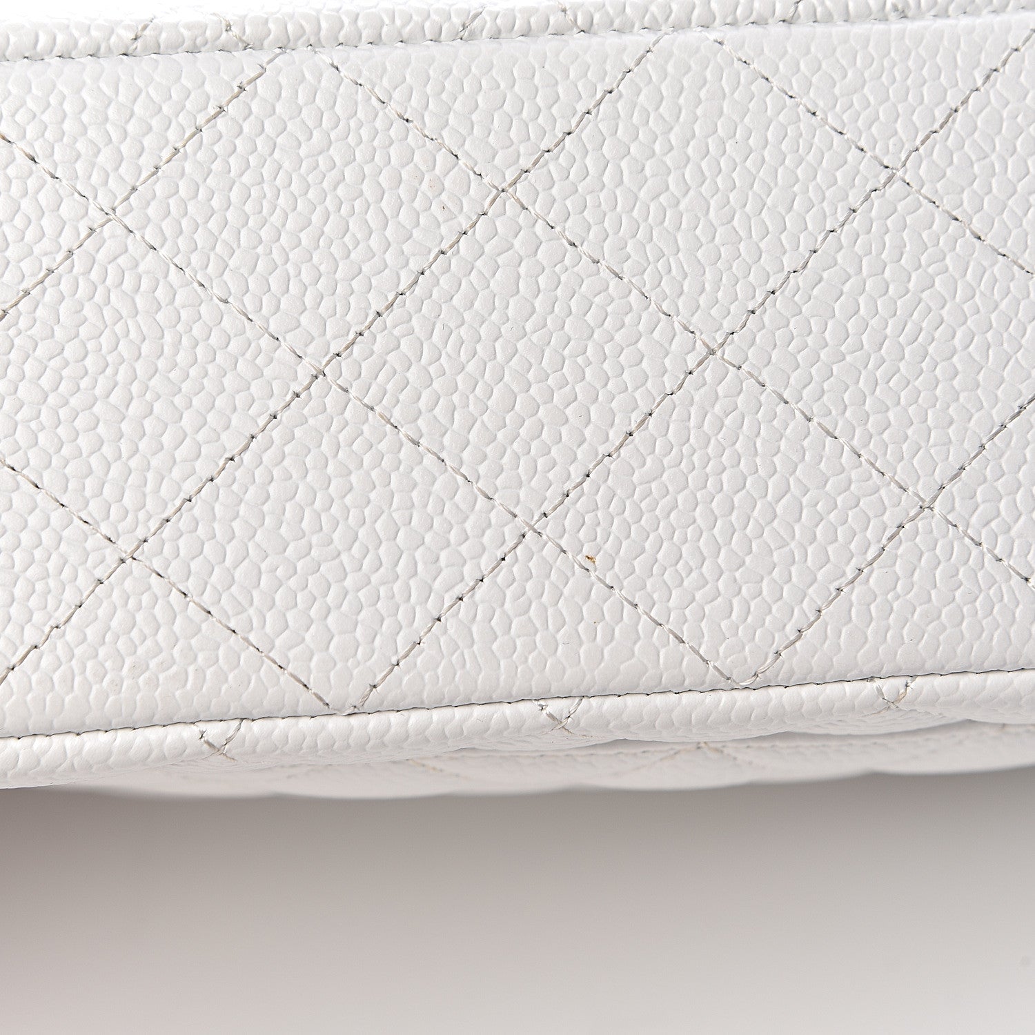 Chanel Caviar Quilted Medium Double Flap White 12 of 15