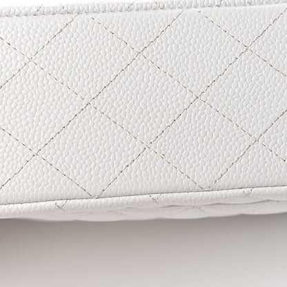 Chanel Caviar Quilted Medium Double Flap White 12 of 15