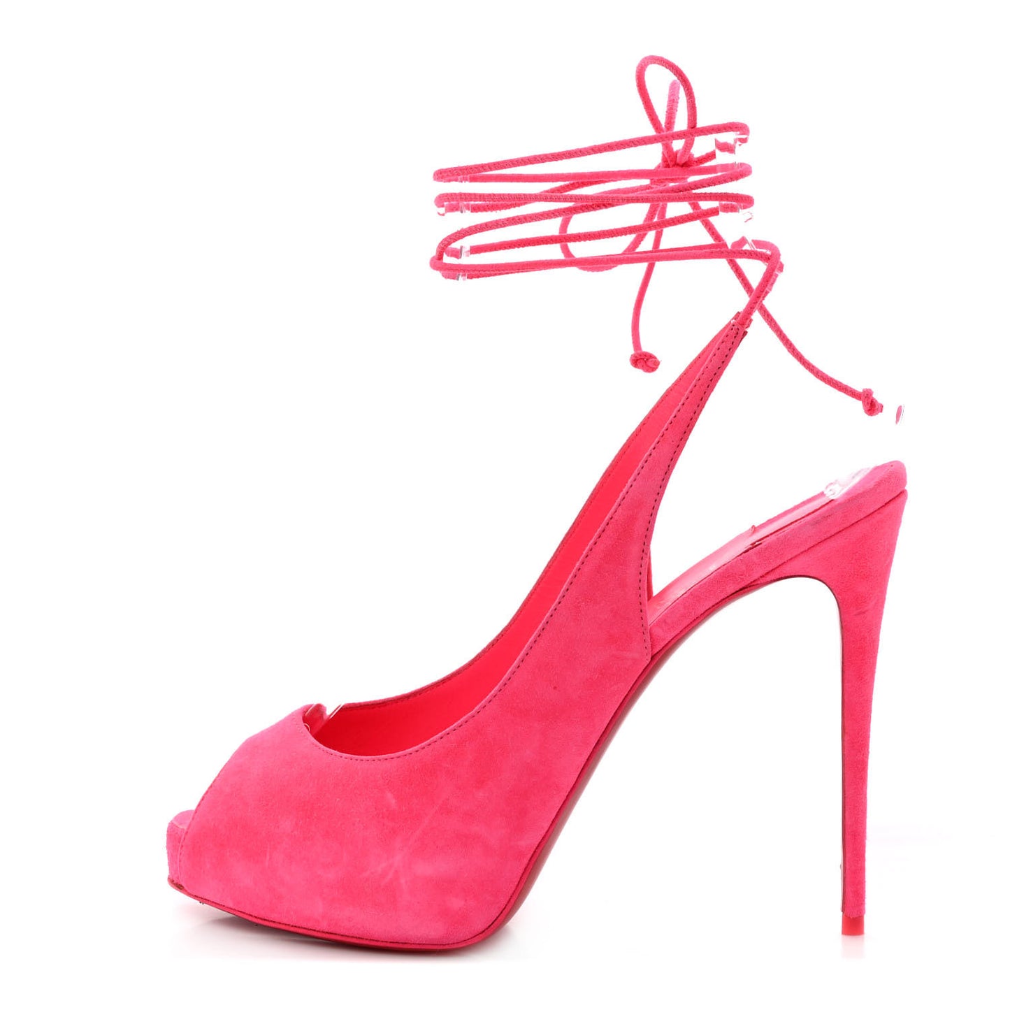 Veau Velours Lace Up NVP 120 Peep Toe Pump 39 Poupidou