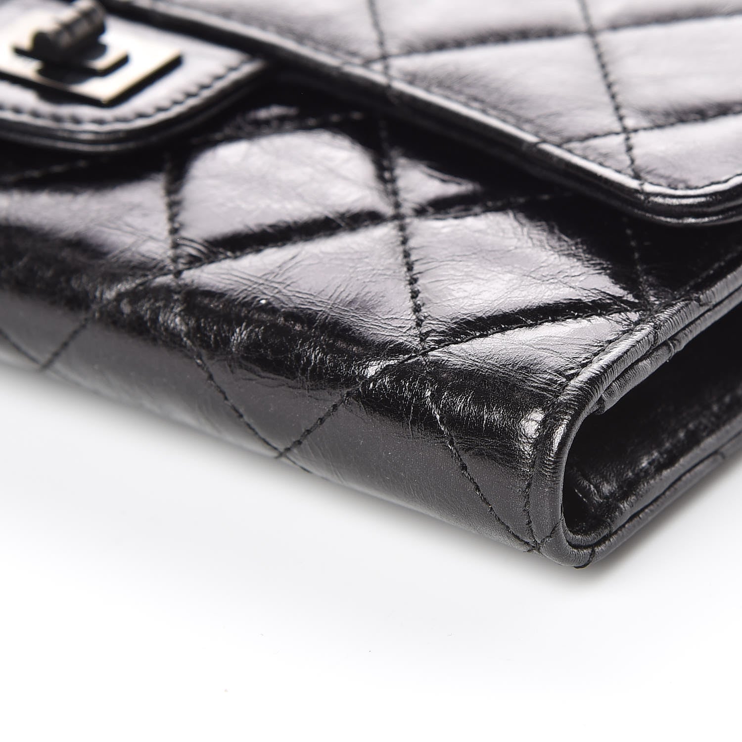 Chanel Glazed Calfskin Quilted Reissue Long Flap Wallet So Black 6 of 10