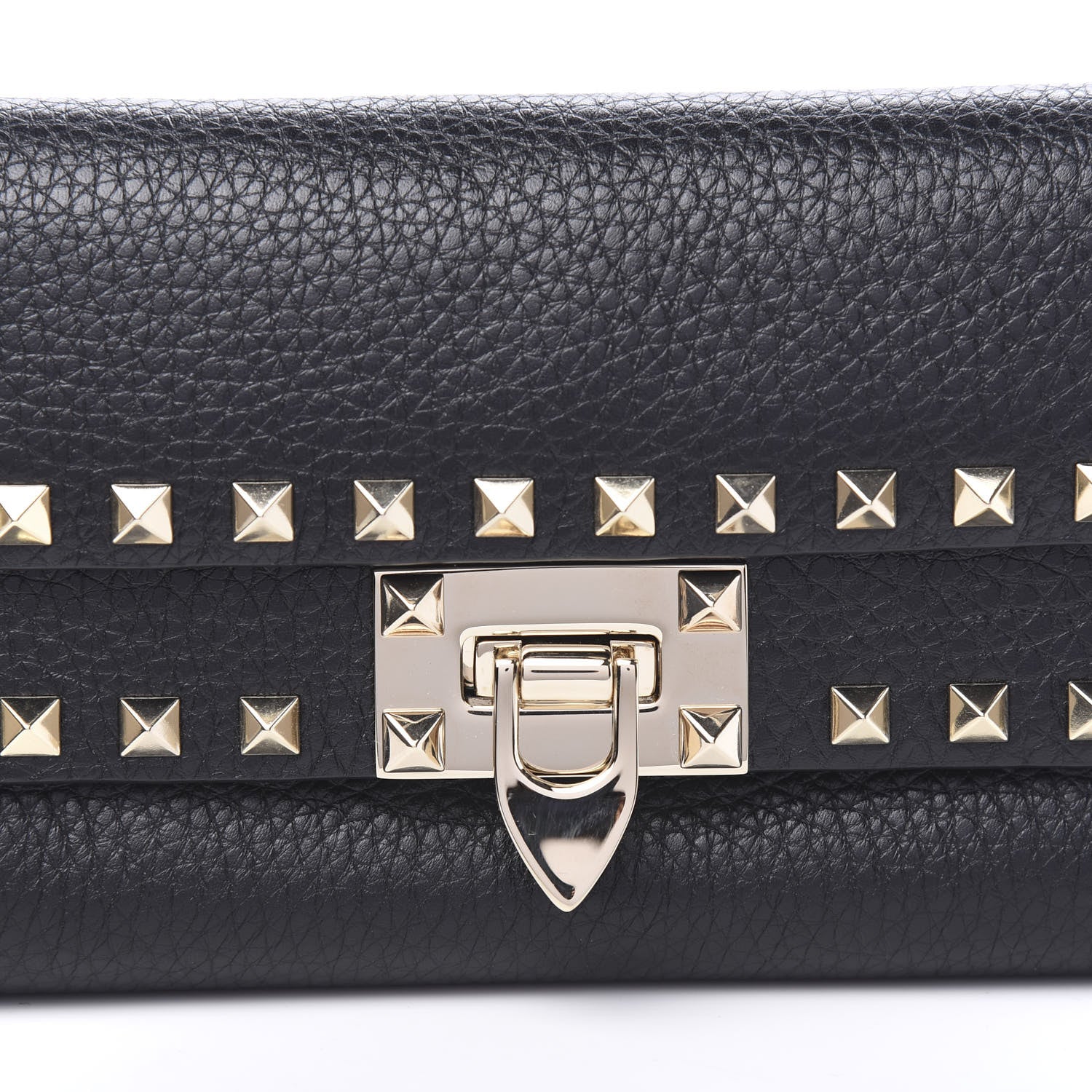 Valentino Garavani Grainy Calfskin Rockstud Double Flap Belt Bag Black 8 of 8