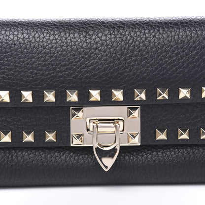 Valentino Garavani Grainy Calfskin Rockstud Double Flap Belt Bag Black 8 of 8
