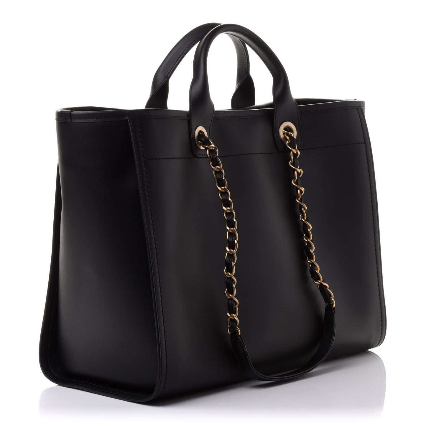 Calfskin Medium Deauville Tote Black