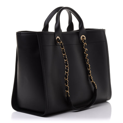 Chanel Calfskin Medium Deauville Tote Black 3 of 11