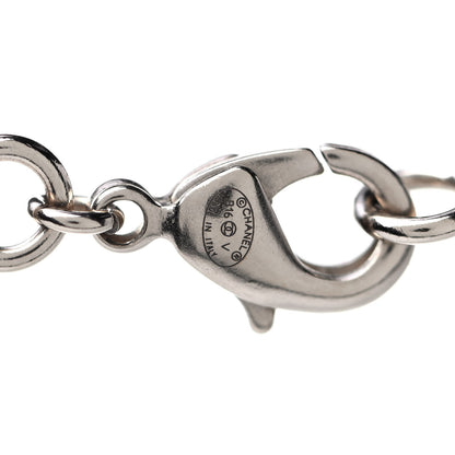 Chanel Crystal Pearl CC Pendant Necklace Silver 4 of 4