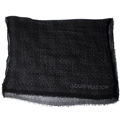 Louis Vuitton Cashmere Silk Etole Stole Damier Black 3 of 6