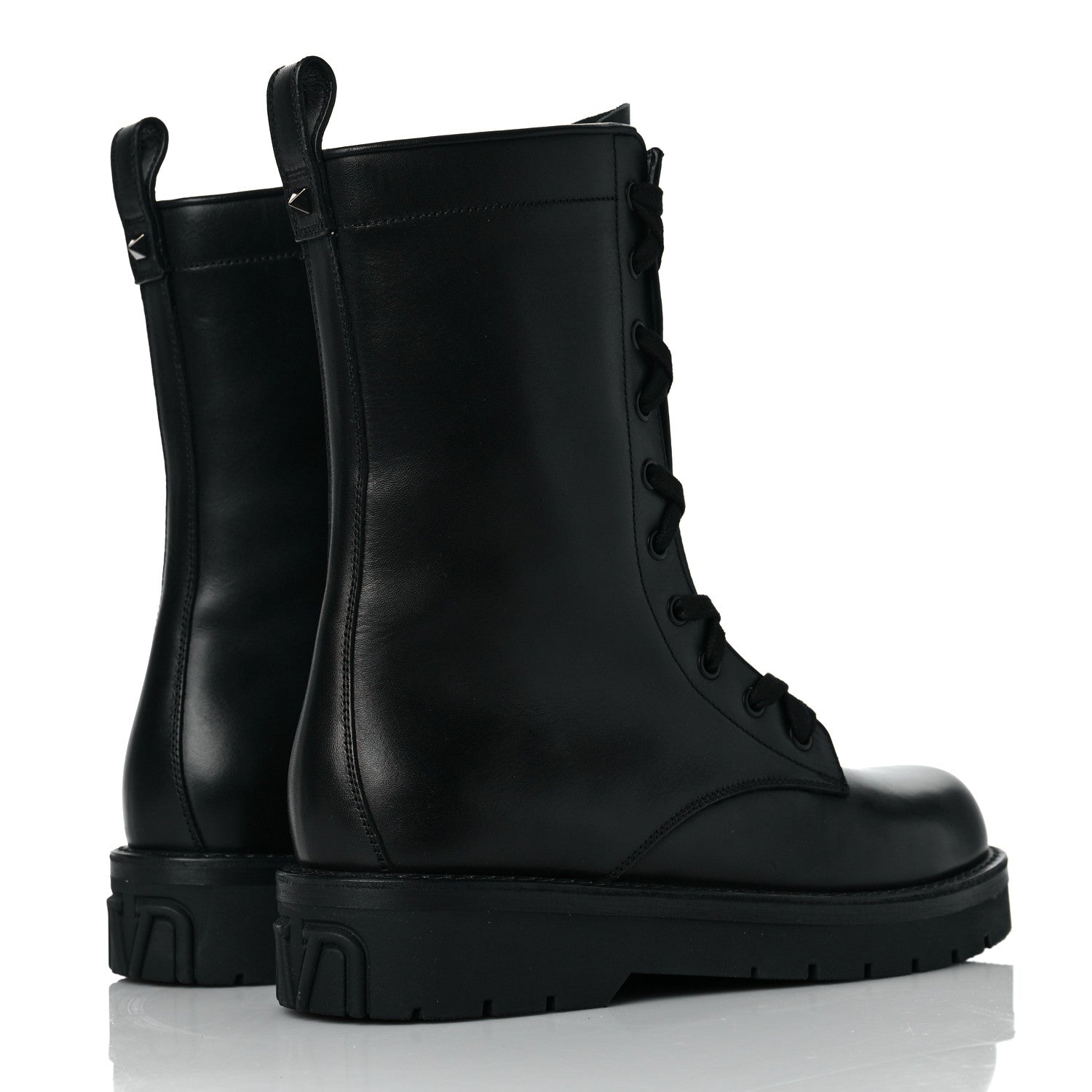 Valentino Garavani Calfskin XCombat 20/40mm Boots 39.5 Black 4 of 7