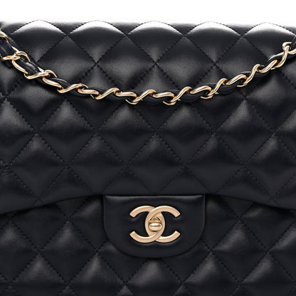 Chanel Lambskin Quilted Jumbo Double Flap Navy Blue 8 of 10