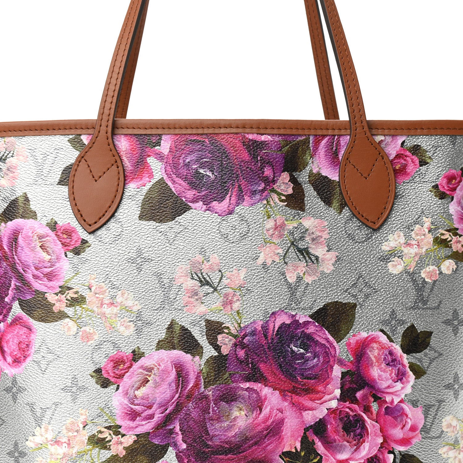 Louis Vuitton Metallic Monogram LV Garden Neverfull MM Silver 7 of 10