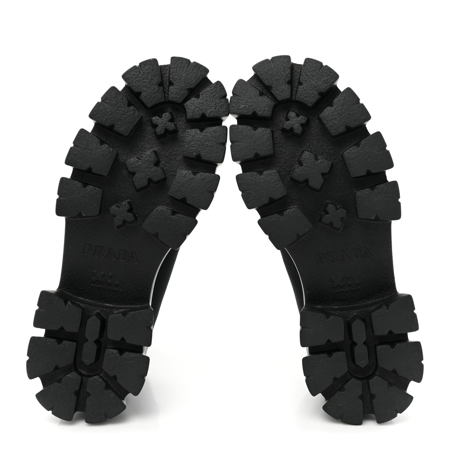 Knit Rubber Triangle Logo Monolith 55mm Ankle Boots 37 Black