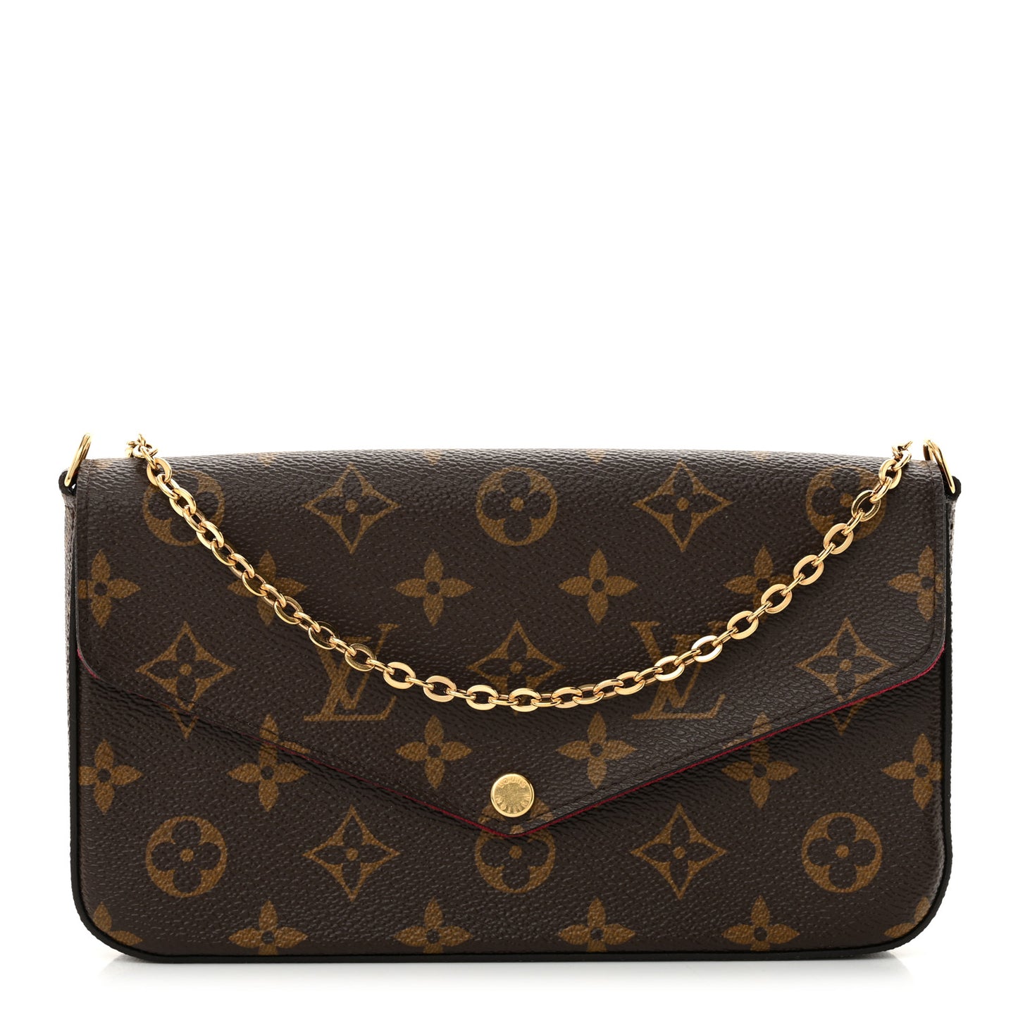Monogram Pochette Felicie Chain Wallet Fuchsia