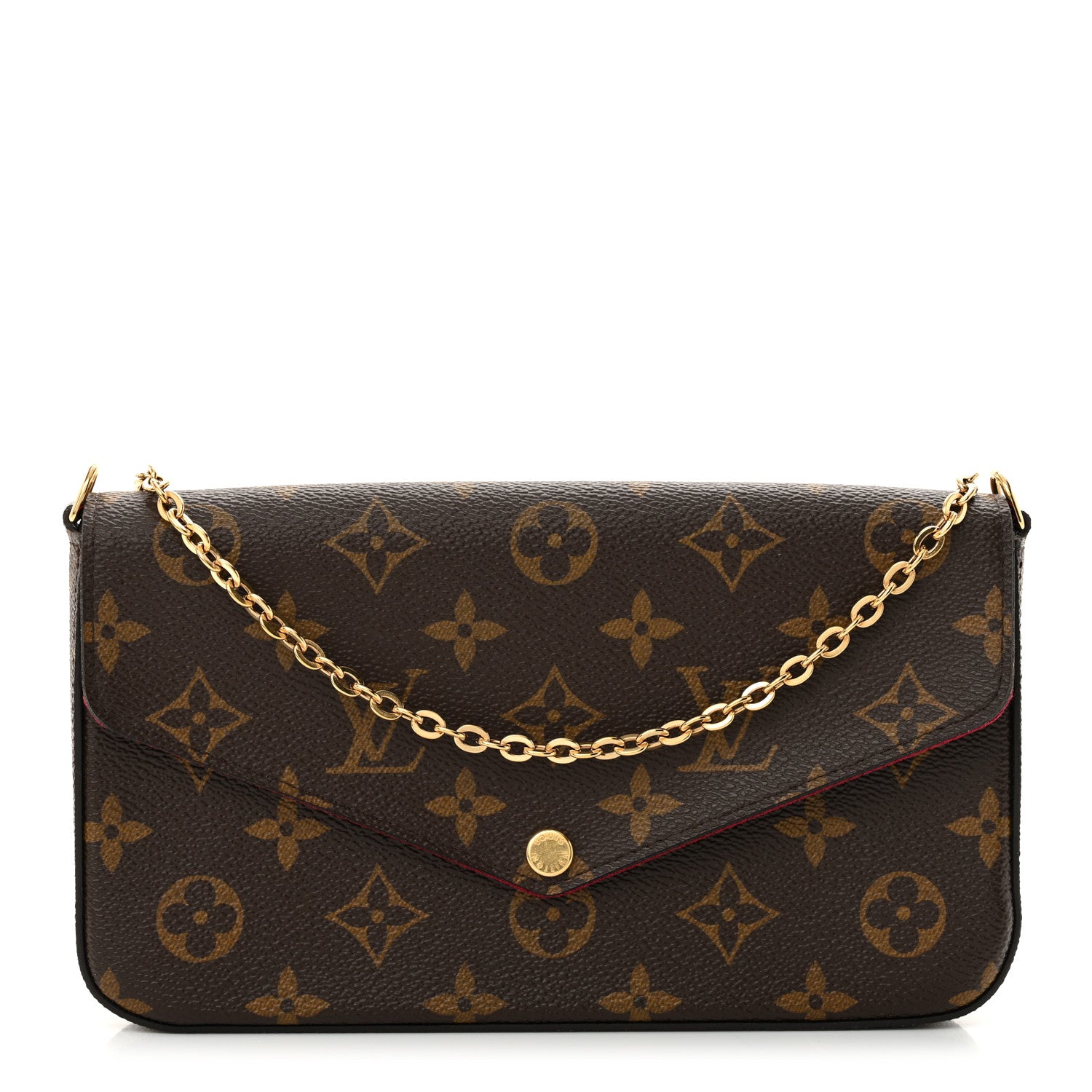 Louis Vuitton Monogram Pochette Felicie Chain Wallet Fuchsia 1 of 12