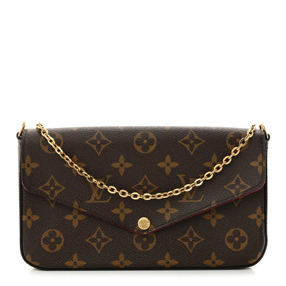 Louis Vuitton Monogram Pochette Felicie Chain Wallet Fuchsia 1 of 12