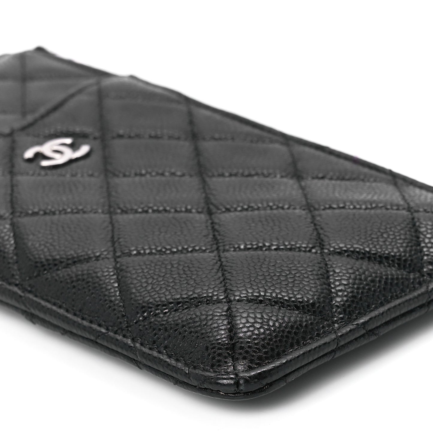 Caviar Quilted Classic iPhone Pouch Black