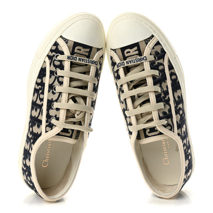Christian Dior Canvas Oblique Walk 'N' Dior Low Top Sneakers 37.5 Deep Blue 2 of 10