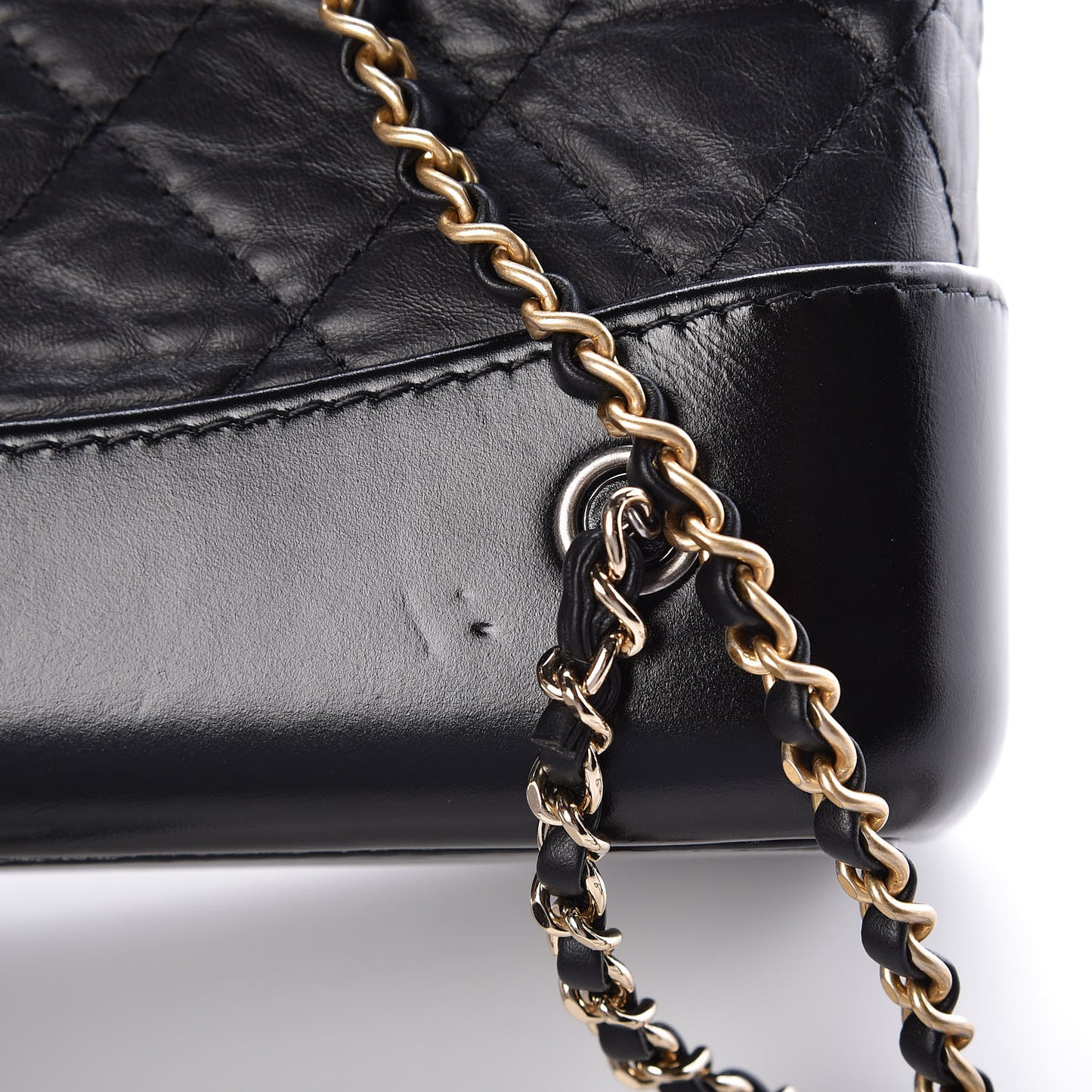 Aged Calfskin Quilted Small Gabrielle Backpack Black