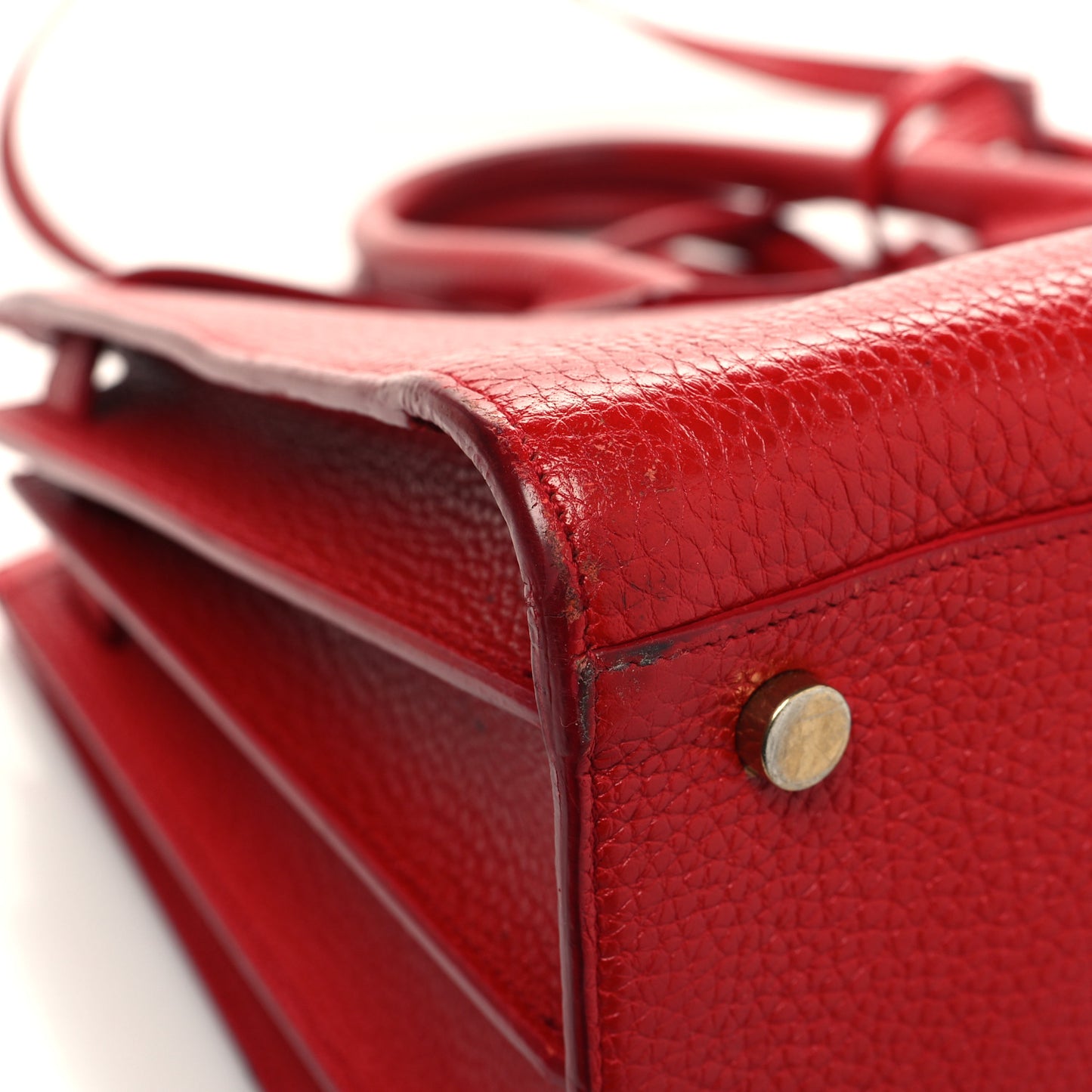 Grained Calfskin Small Sac De Jour Lipstick Red