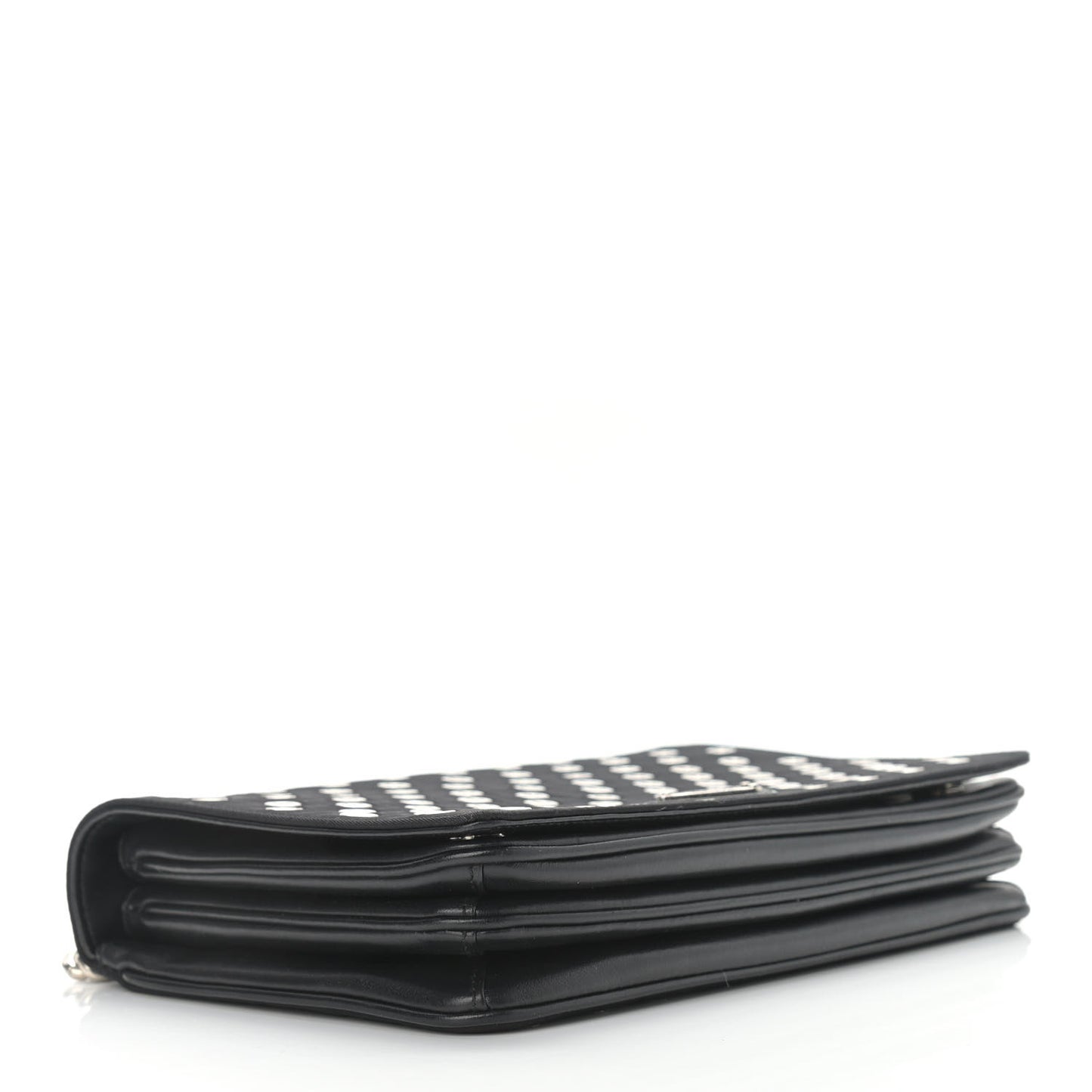 Tessuto Nylon Soft Calf Grommet Chain Shoulder Bag Nero Black