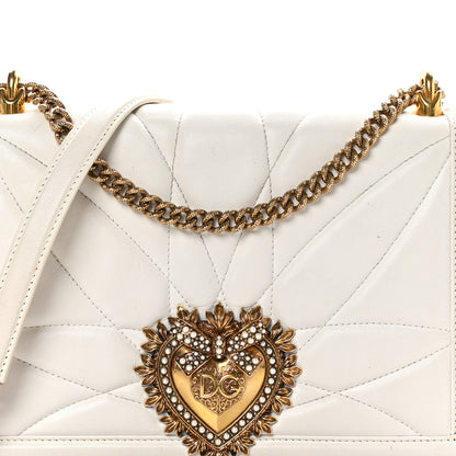 Dolce & Gabbana Calfskin Large Devotion Crossbody Bag White 7 of 12