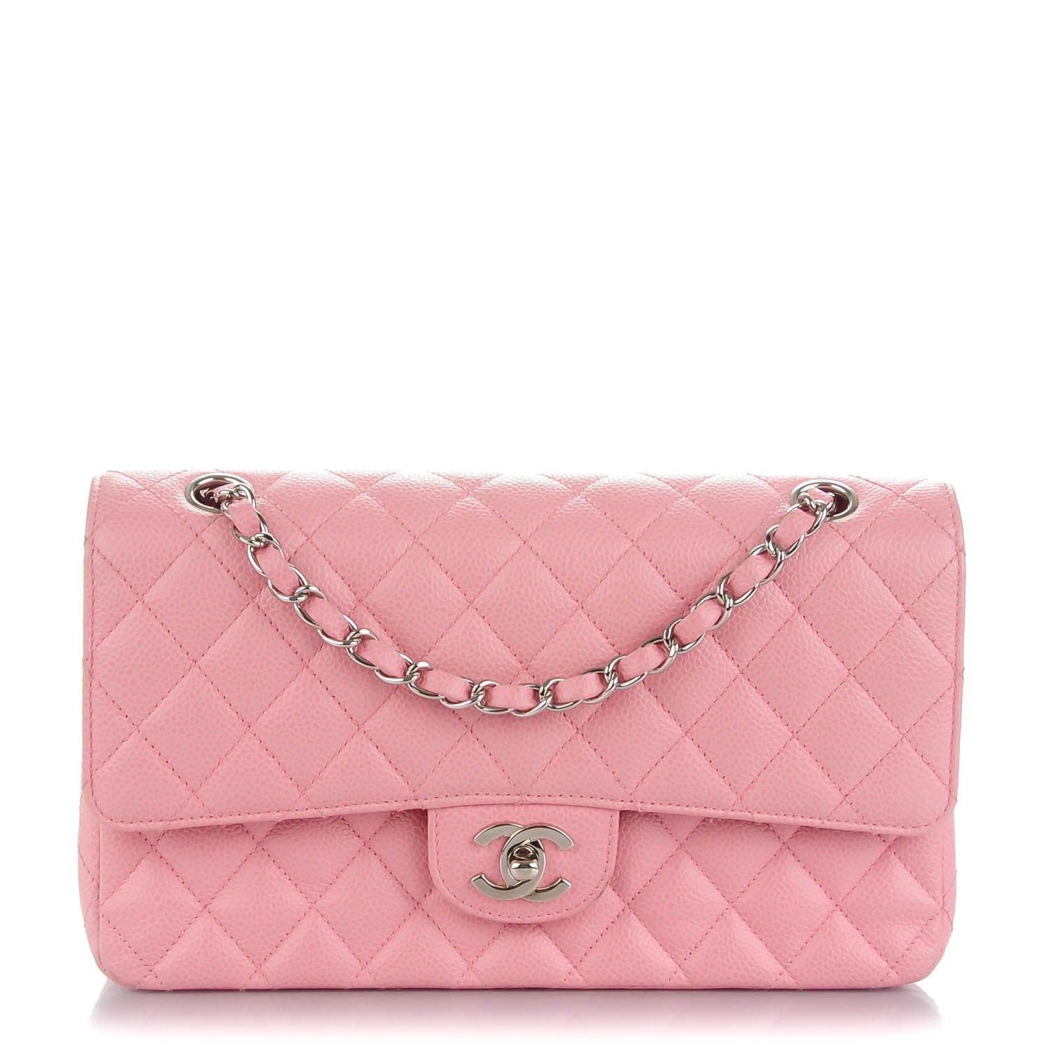 Chanel Caviar Quilted Medium Double Flap Pink 1 of 8