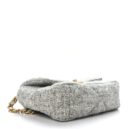 Chanel Tweed Quilted Medium Chanel 19 Flap Grey Ecru 4 of 9