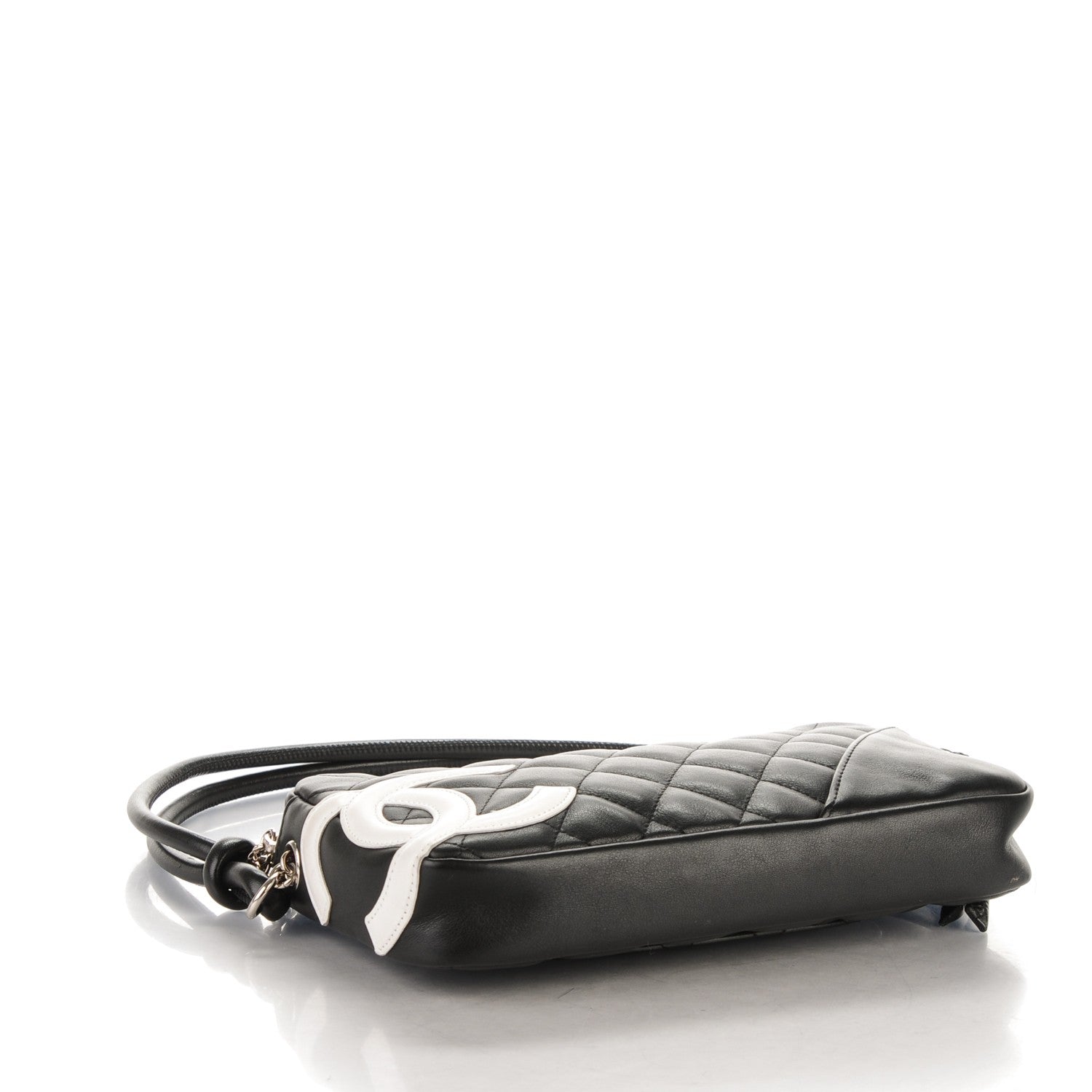 Chanel Calfskin Quilted Cambon Pochette Black White 4 of 7