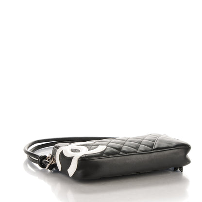 Chanel Calfskin Quilted Cambon Pochette Black White 4 of 7