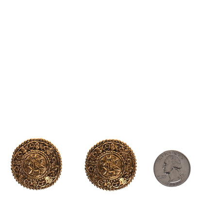 Chanel CC Button Clip On Earrings Gold 2 of 8