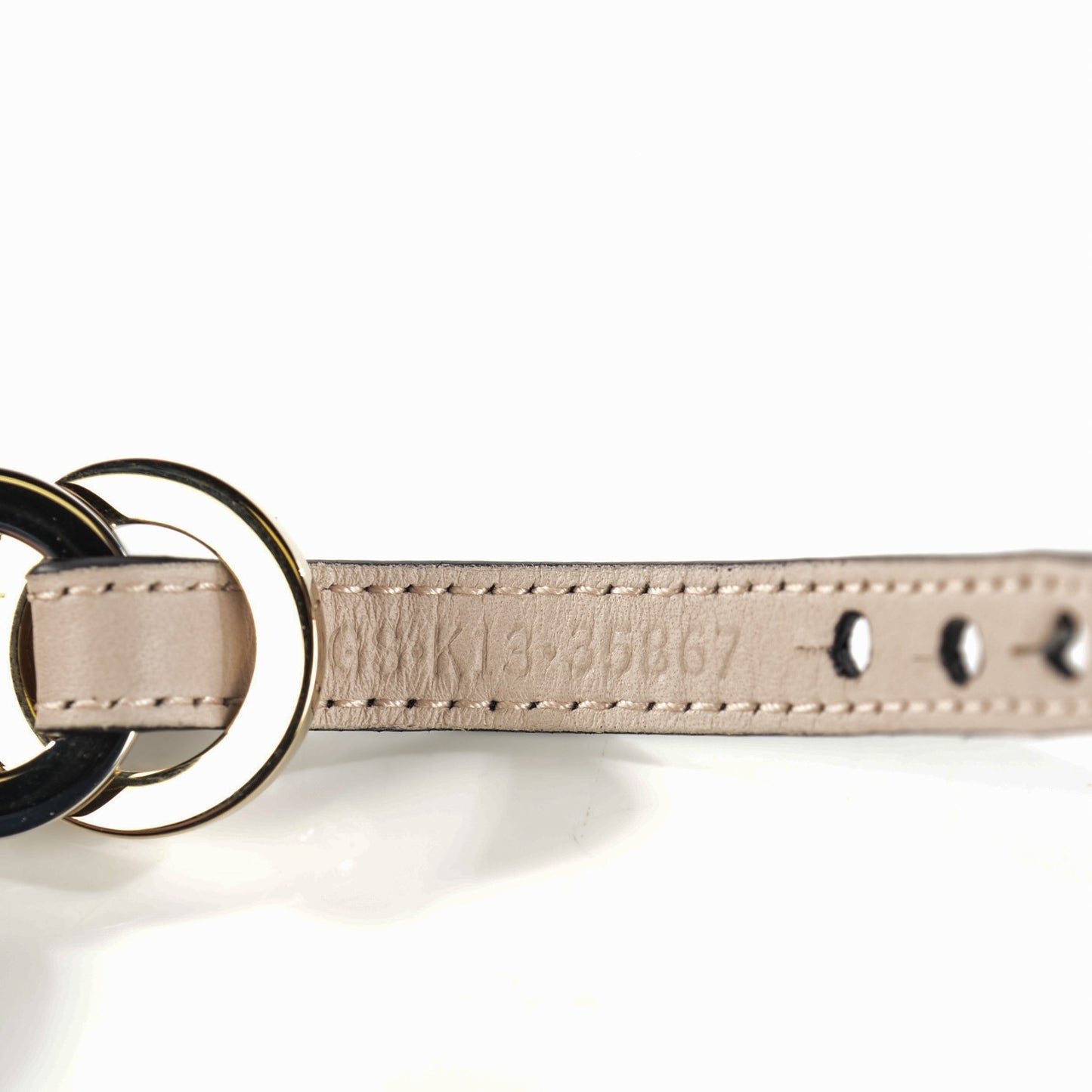 Calfskin Circular Panel Bracelet Black Gold Silver