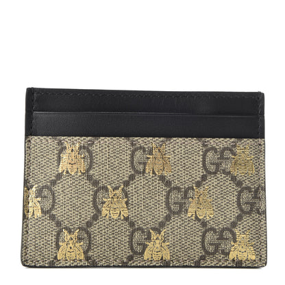 Gucci GG Supreme Monogram Bees Card Holder Black 1 of 7