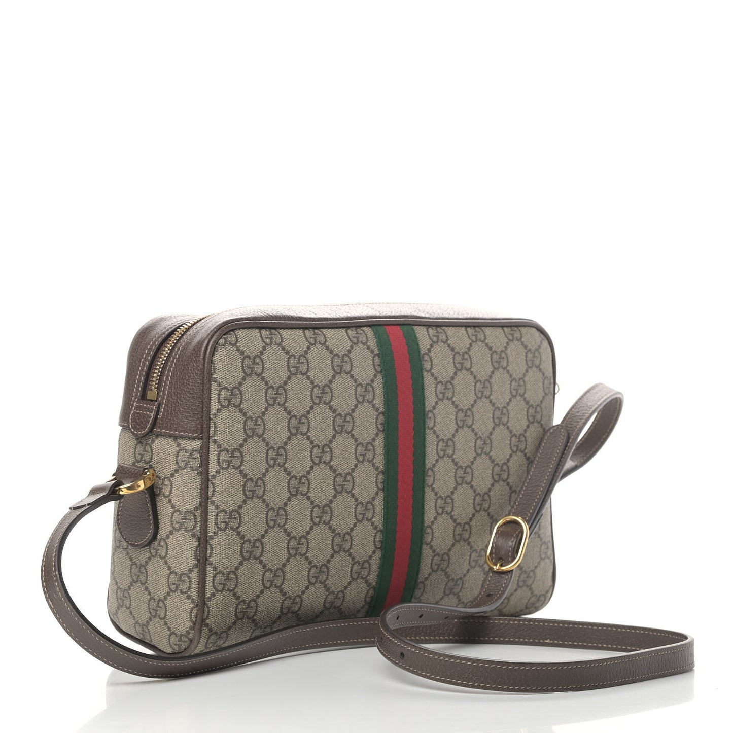 GG Supreme Monogram Web Small Ophidia Shoulder Bag Brown